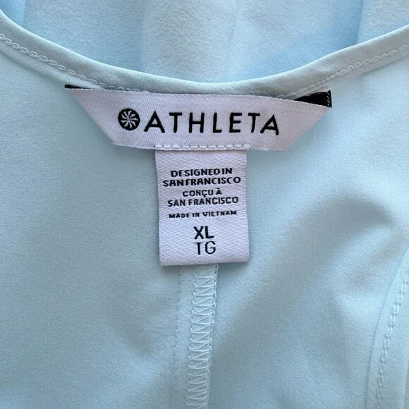 Athleta Presidio Maxi Dress Traveler High Low Coastal Chic Light Blue Women’s XL - Picture 3 of 10